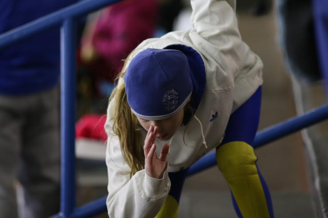Annabelle Speed Skater getting ready