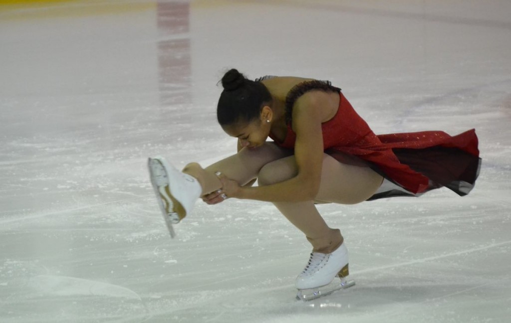Figure skater Figure skater holding leg straight